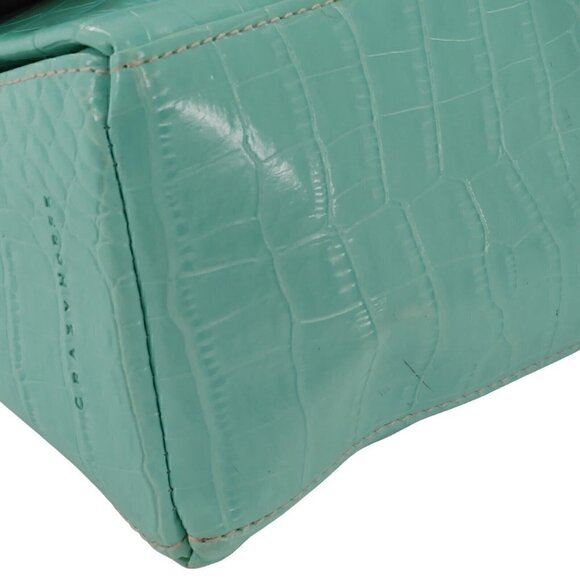 CRAZY HORSE Liz Claiborne Turquoise Embossed Croc Faux Leather Shoulder Bag - Picture 8 of 13